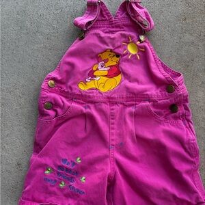 Disney Hot Pink Winnie the Pooh Short Overalls